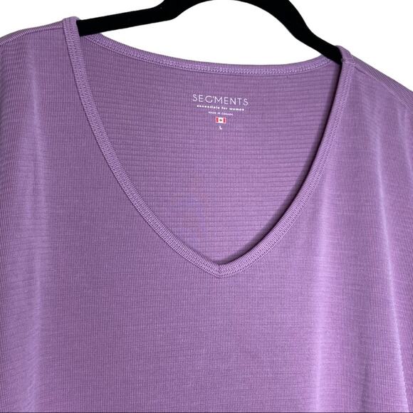 Segments Long Sleeve Ribbed T-Shirt In Purple Women's Size Large - Picture 2 of 8